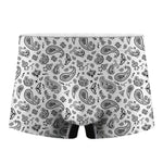White Paisley Bandana Pattern Print Men's Boxer Briefs