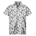 White Paisley Bandana Pattern Print Men's Short Sleeve Shirt