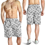 White Paisley Bandana Pattern Print Men's Shorts