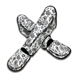 White Paisley Bandana Pattern Print Muay Thai Shin Guard