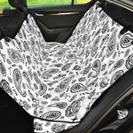 White Paisley Bandana Pattern Print Pet Car Back Seat Cover