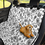 White Paisley Bandana Pattern Print Pet Car Back Seat Cover