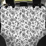 White Paisley Bandana Pattern Print Pet Car Back Seat Cover