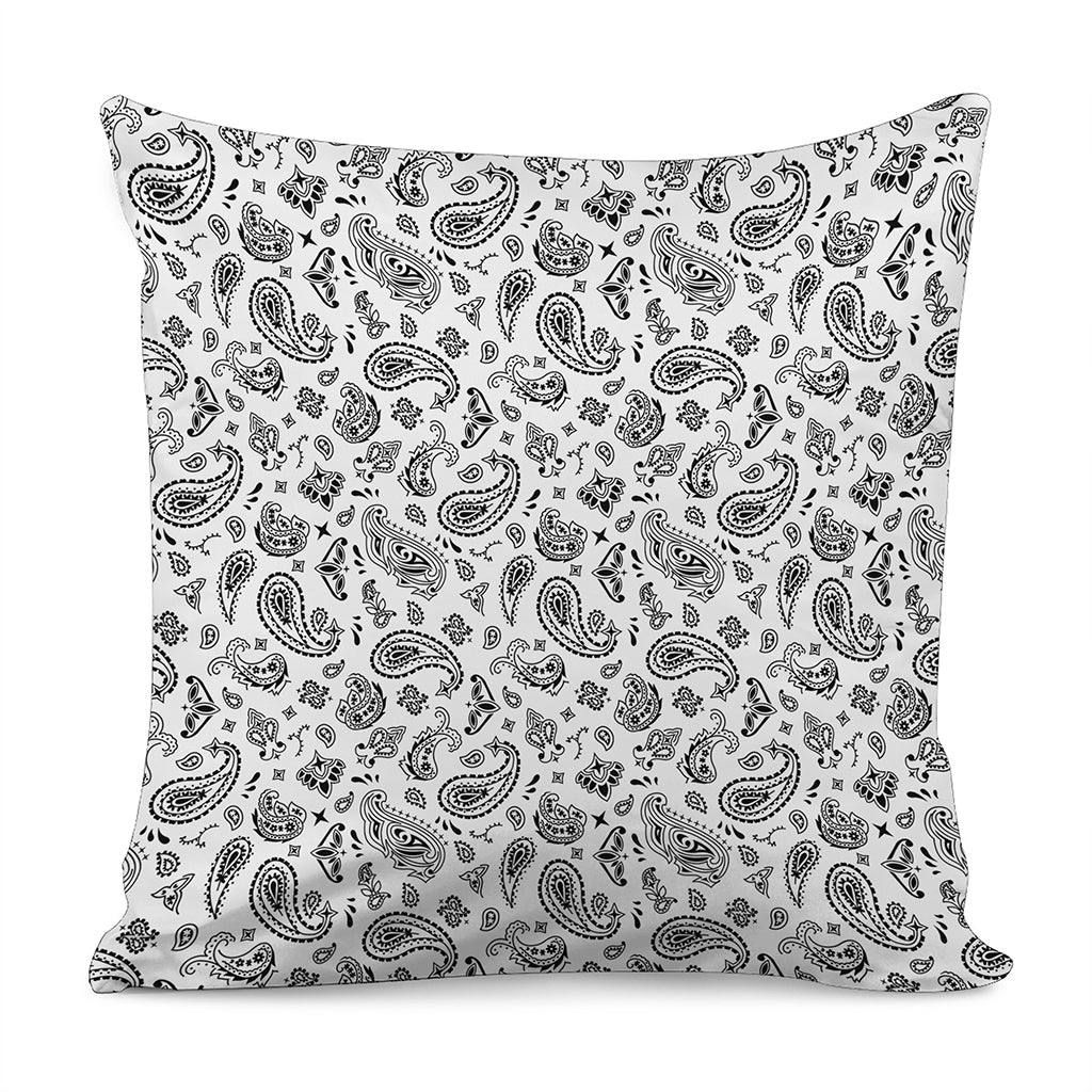 White Paisley Bandana Pattern Print Pillow Cover