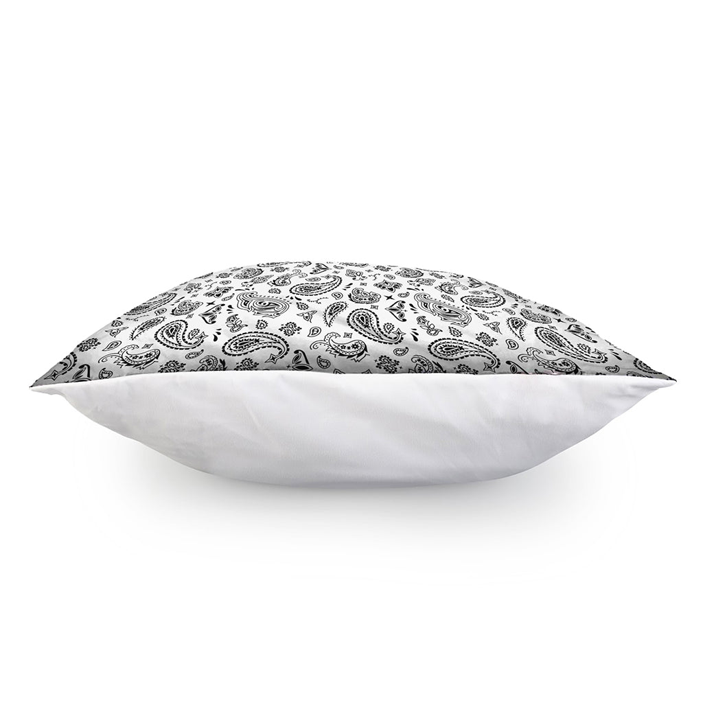 White Paisley Bandana Pattern Print Pillow Cover