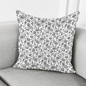 White Paisley Bandana Pattern Print Pillow Cover