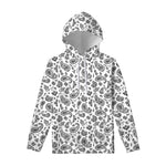 White Paisley Bandana Pattern Print Pullover Hoodie