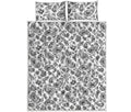 White Paisley Bandana Pattern Print Quilt Bed Set