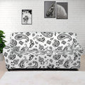 White Paisley Bandana Pattern Print Sofa Cover