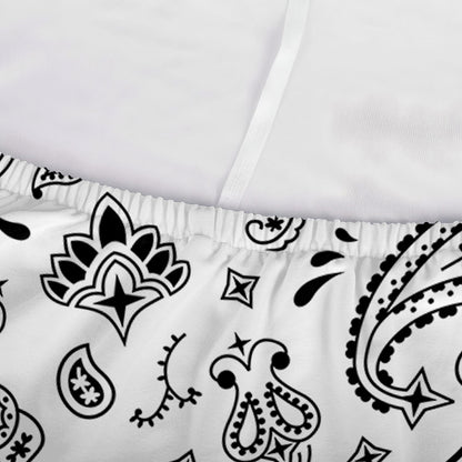 White Paisley Bandana Pattern Print Sofa Cover