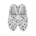 White Paisley Bandana Pattern Print White Slip On Shoes