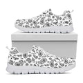 White Paisley Bandana Pattern Print White Running Shoes