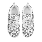 White Paisley Bandana Pattern Print White Sneakers