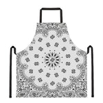 White Paisley Bandana Print Apron