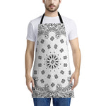 White Paisley Bandana Print Apron