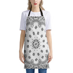 White Paisley Bandana Print Apron