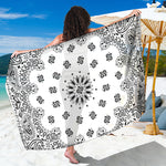 White Paisley Bandana Print Beach Sarong Wrap