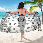 White Paisley Bandana Print Beach Sarong Wrap