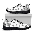 White Paisley Bandana Print Black Running Shoes
