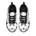 White Paisley Bandana Print Black Sneakers