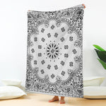 White Paisley Bandana Print Blanket
