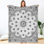 White Paisley Bandana Print Blanket