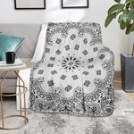 White Paisley Bandana Print Blanket