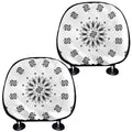 White Paisley Bandana Print Car Headrest Covers