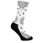 White Paisley Bandana Print Crew Socks