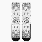 White Paisley Bandana Print Crew Socks