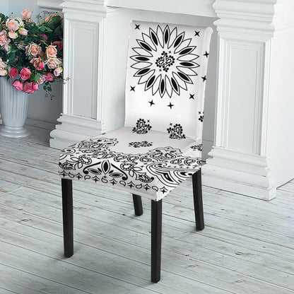 White Paisley Bandana Print Dining Chair Slipcover