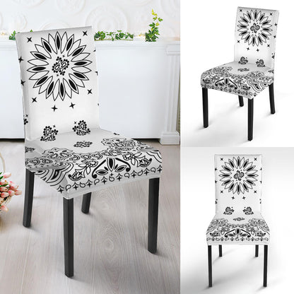 White Paisley Bandana Print Dining Chair Slipcover
