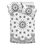 White Paisley Bandana Print Duvet Cover Bedding Set