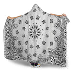 White Paisley Bandana Print Hooded Blanket