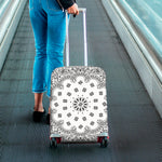 White Paisley Bandana Print Luggage Cover