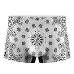 White Paisley Bandana Print Men's Boxer Briefs