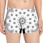 White Paisley Bandana Print Men's Boxer Briefs