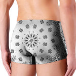 White Paisley Bandana Print Men's Boxer Briefs