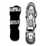 White Paisley Bandana Print Muay Thai Shin Guard