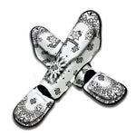 White Paisley Bandana Print Muay Thai Shin Guard
