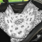 White Paisley Bandana Print Pet Car Back Seat Cover