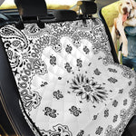White Paisley Bandana Print Pet Car Back Seat Cover