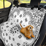 White Paisley Bandana Print Pet Car Back Seat Cover