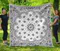 White Paisley Bandana Print Quilt