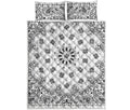 White Paisley Bandana Print Quilt Bed Set