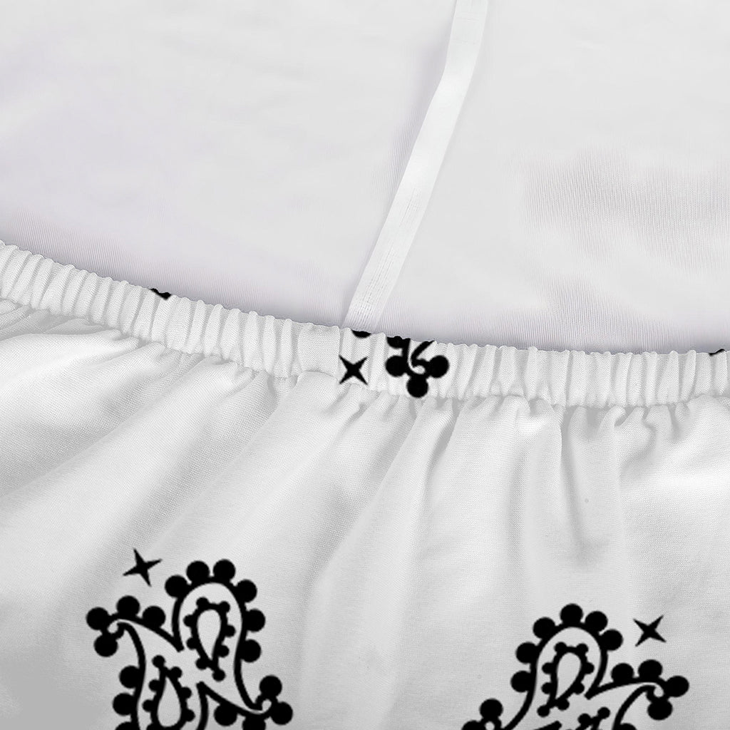 White Paisley Bandana Print Sofa Cover