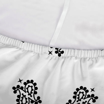 White Paisley Bandana Print Sofa Cover