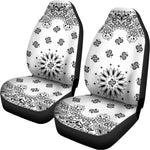 White Paisley Bandana Print Universal Fit Car Seat Covers