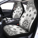 White Paisley Bandana Print Universal Fit Car Seat Covers
