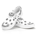 White Paisley Bandana Print White Slip On Sneakers